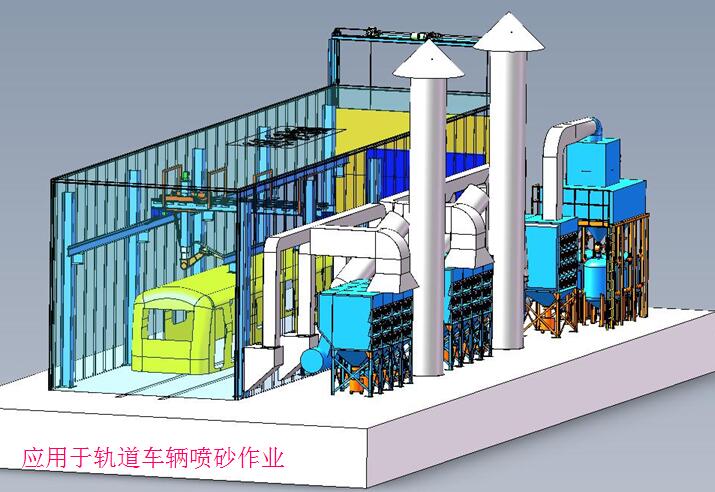龍門十二軸A型噴砂機器人三維效果圖 龍門十二軸A型噴砂機器人三維效果圖